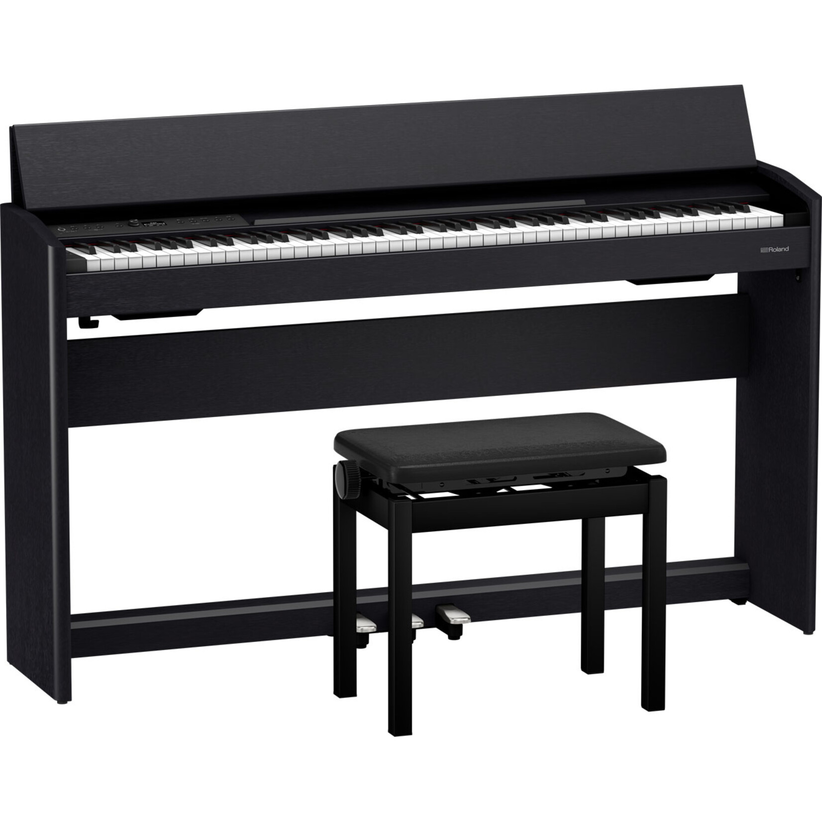 Roland F701 Digital Upright Piano - Coal Black