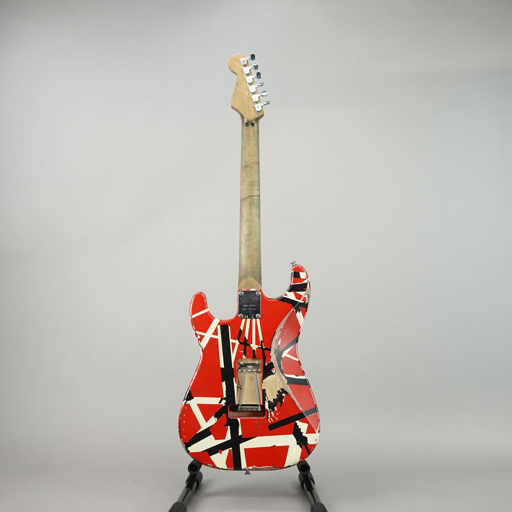 EVH Striped Series Frankenstein Frankie W/Case - Red with Black Stripes Relic (Used)