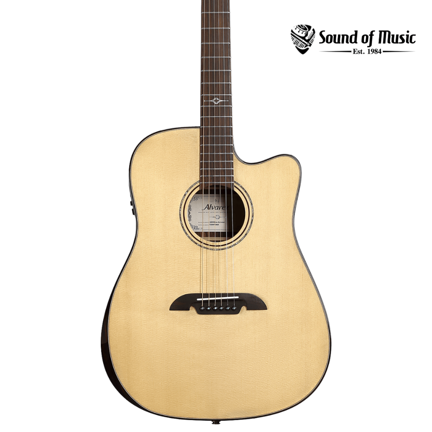 Alvarez AED90ce Armrest Artist Elite Series Acoustic-Electric Guitar - Natural