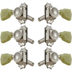 Grover Grover Roto-Grip Locking Vintage 533 Series Keystone Button Tuning Machines Nickel 3+3