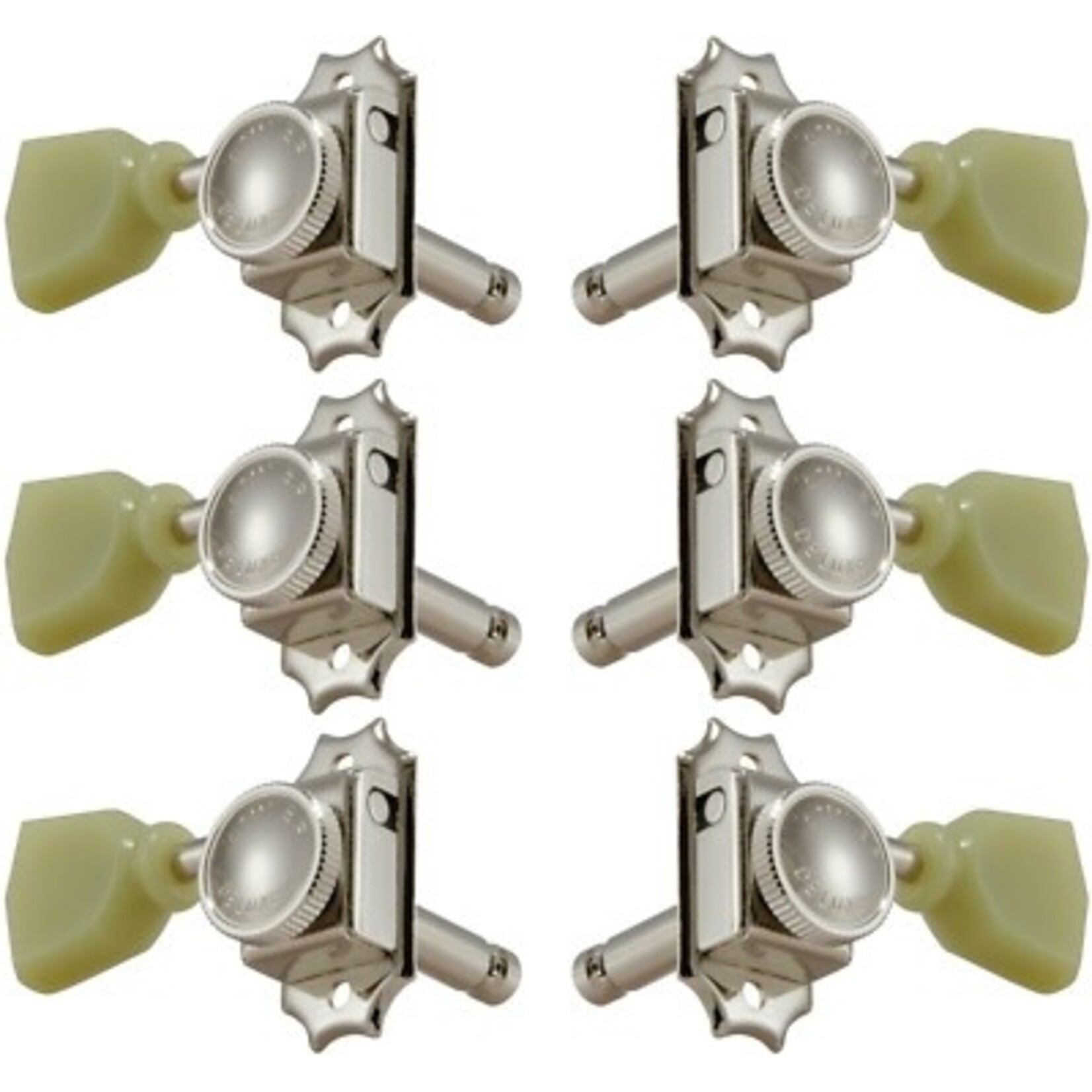 Grover Roto-Grip Locking Vintage 533 Series Keystone Button Tuning Machines Nickel 3+3
