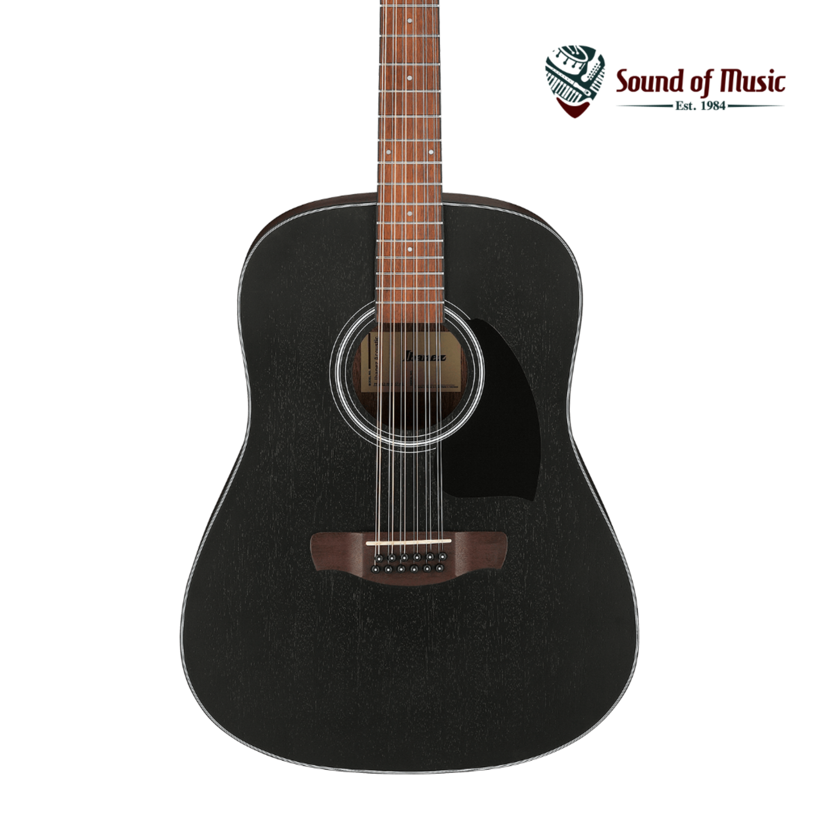 Ibanez PF5412 12-String Acoustic Guitar - Open-Pore Weathered Black