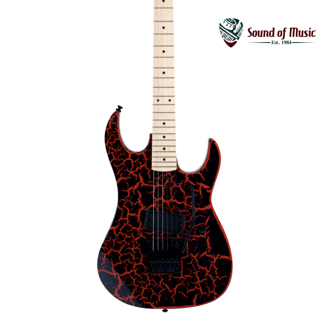 B.C. Rich Gunslinger Retro II Electric Guitar W/Floyd Rose  - Red Crackle