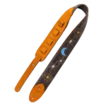 Levy's Levy's Sunbird Series 2.5" Leather Guitar Strap - Dark Brown Sun and Moon