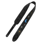 Levy's Levy's Sunbird Series 2.5" Leather Guitar Strap - Black Sun and Moon