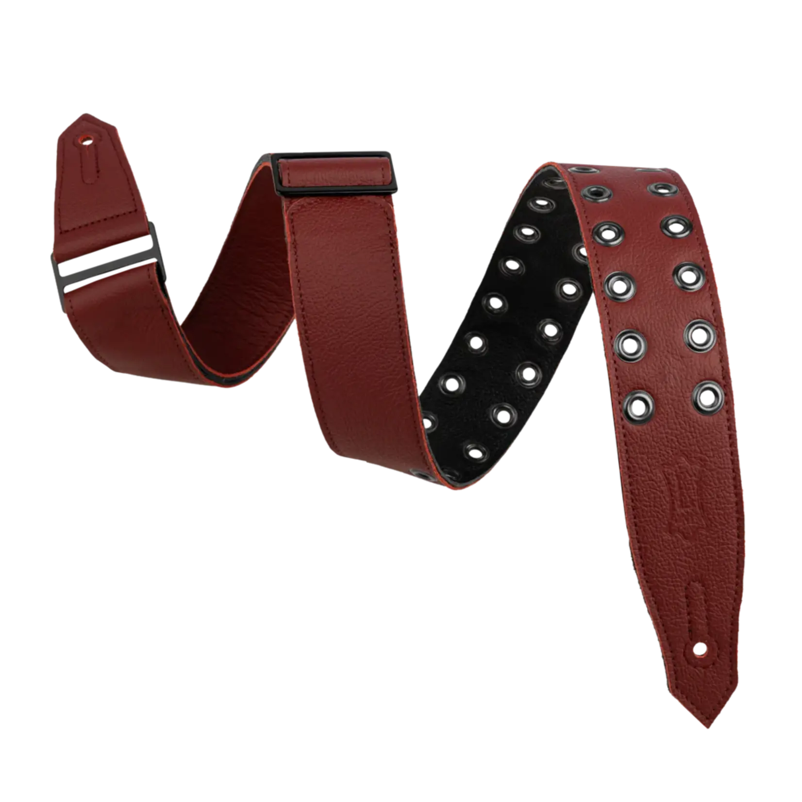 Levy's M80RBEY Rebel Series Leather Strap - Burgandy W/Black Eyelets