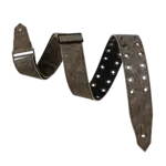 Levy's Levy's Rebel Leather Series Guitar Strap - Distressed Black W/Black Eyelets