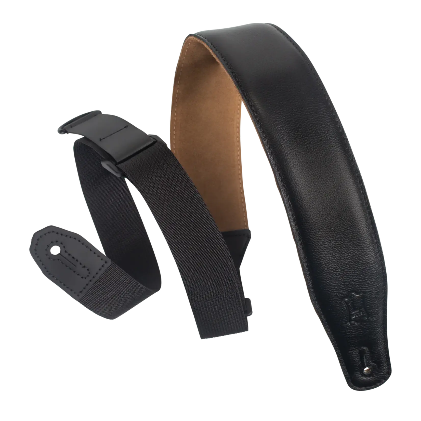 Levy's MRHGS-BLK 2.5" Right Height Leather Padded Guitar Strap - Black