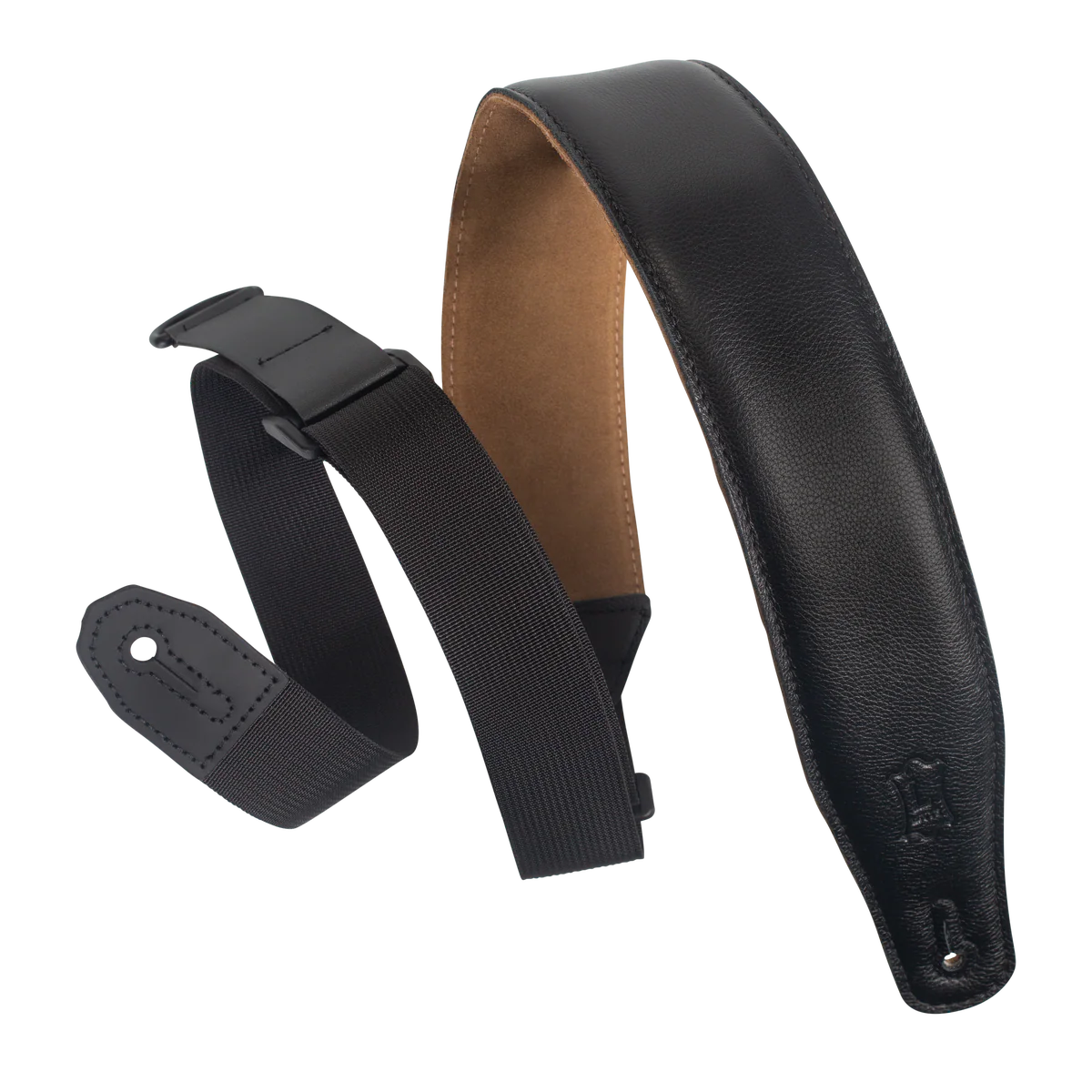 Levy's MRHGS-BLK 2.5" Right Height Leather Padded Guitar Strap - Black