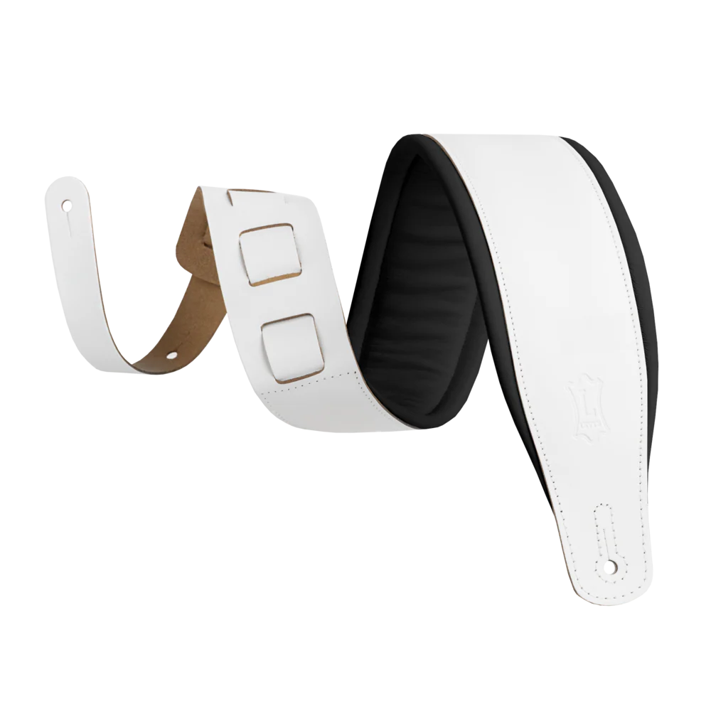 Levy's Amped Leather Series M26PD - White w/Black
