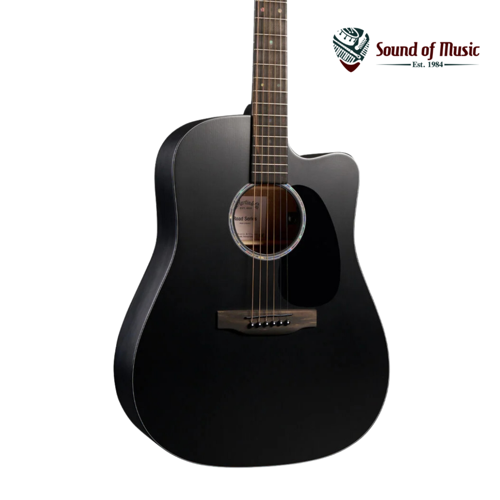 Martin Road Series DC-10E Modern Black Acoustic-Electric Guitar W/Softshell - Black