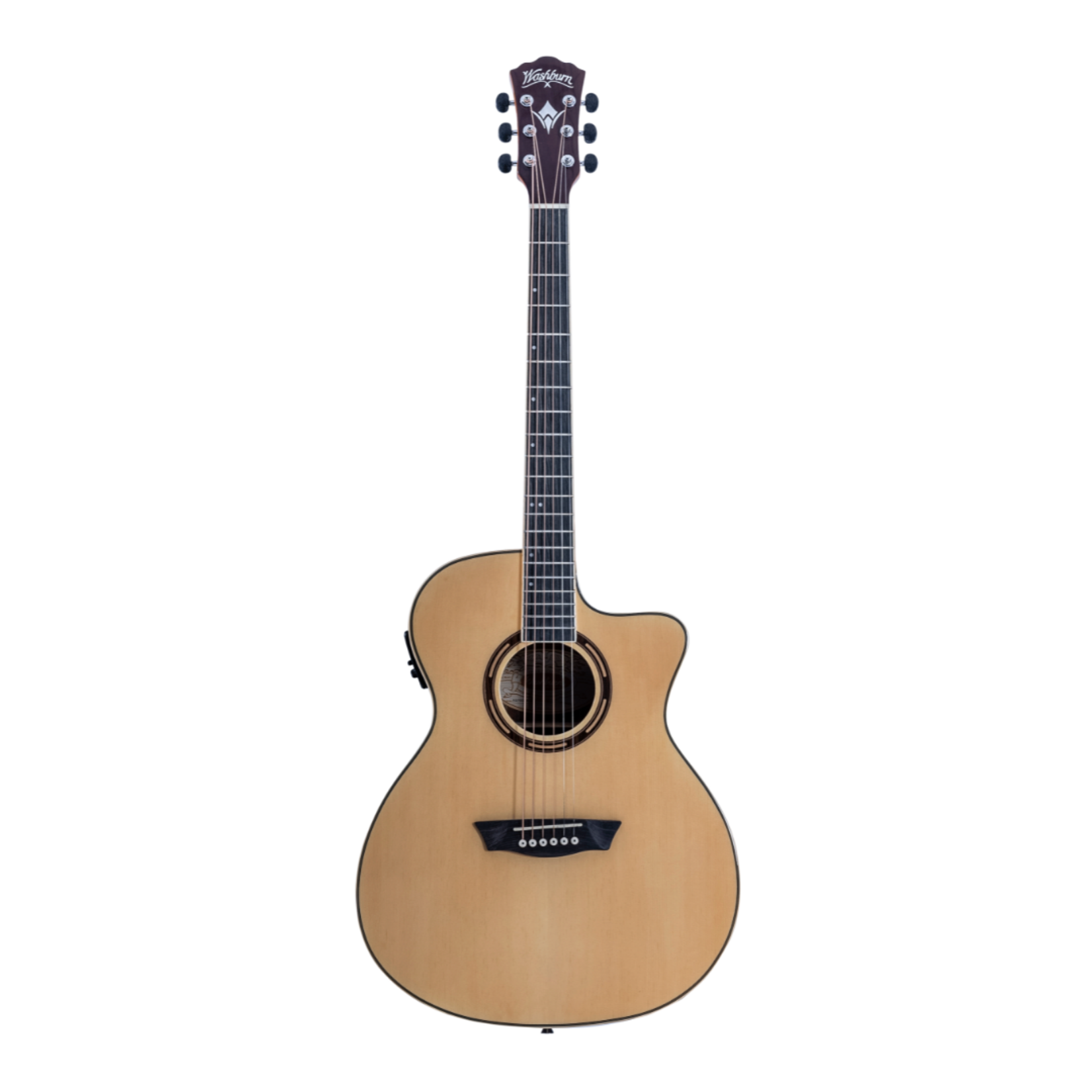 Washburn AG70CE Apprentice Series Grand Auditorium Cutaway Acoustic Electric Guitar W/Case - Natural