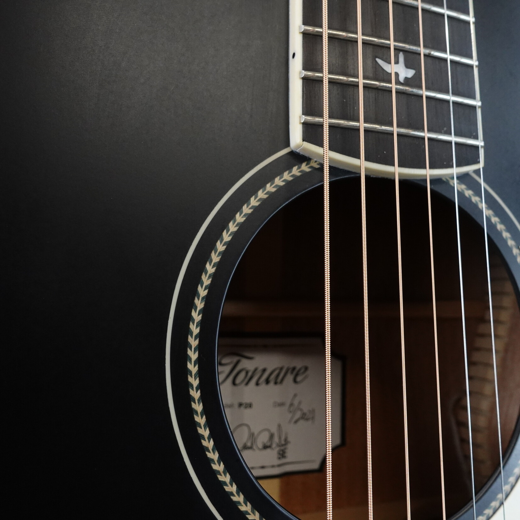 PRS SE P20E Parlor Acoustic-Electric Guitar W/Gig Bag - Blacktop (Used)