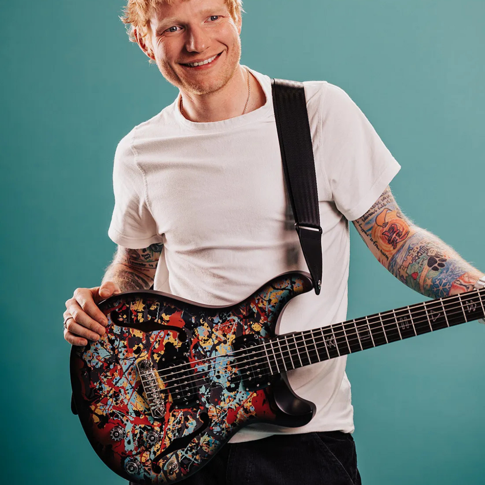 PRS SE Ed Sheeran Hollowbody I Piezo Baritone Electric Guitar W/Gig Bag - Cosmic Splash