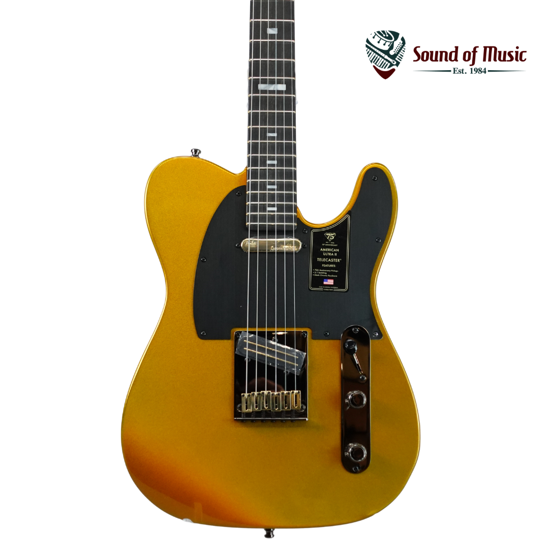 Fender 75th Anniversary American Ultra II Telecaster, Ebony Fingerboard W/Case - Liquid Gold