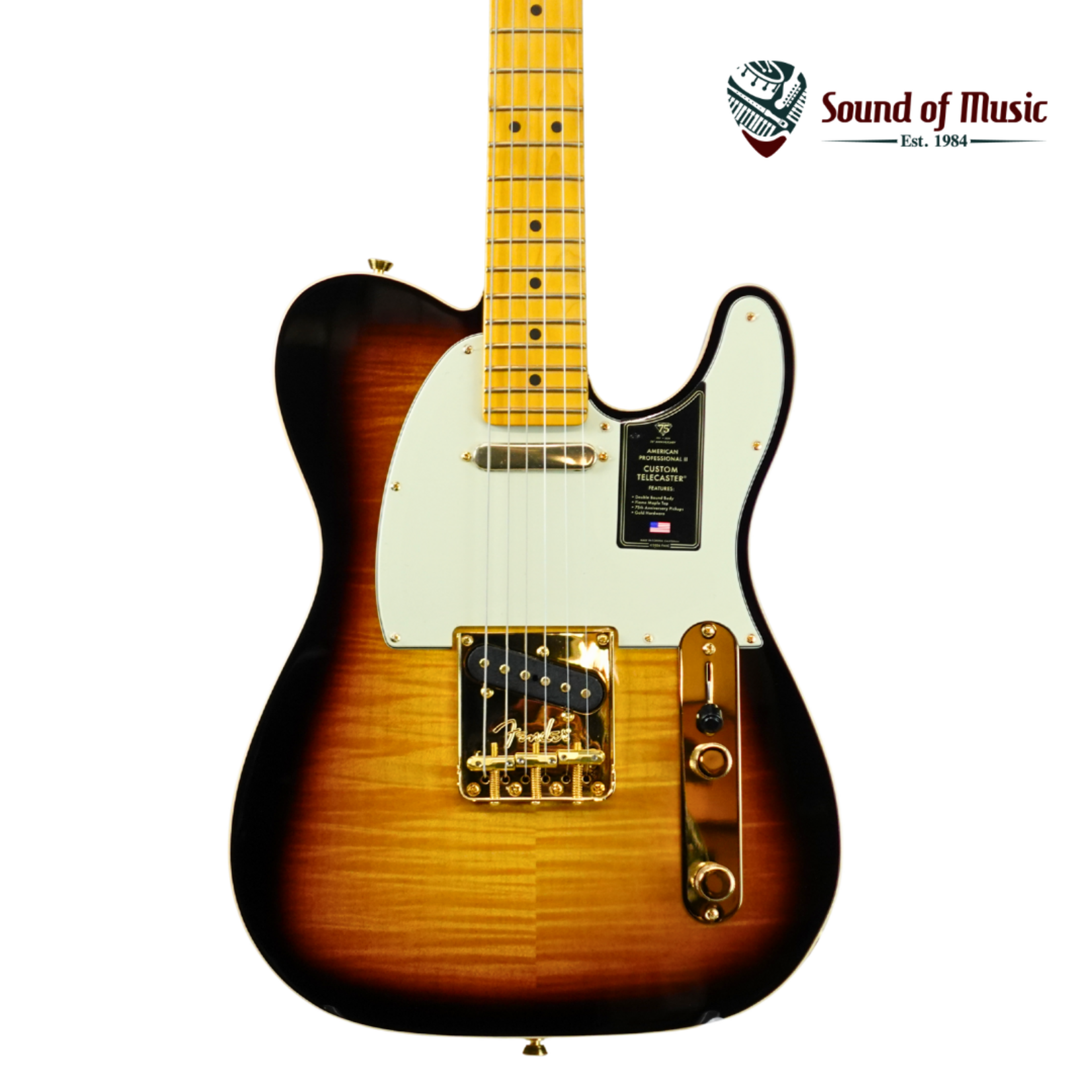 Fender 75th Anniversary American Professional Custom Telecaster, Maple Fingerboard W/Case - 2-Color Sunburst