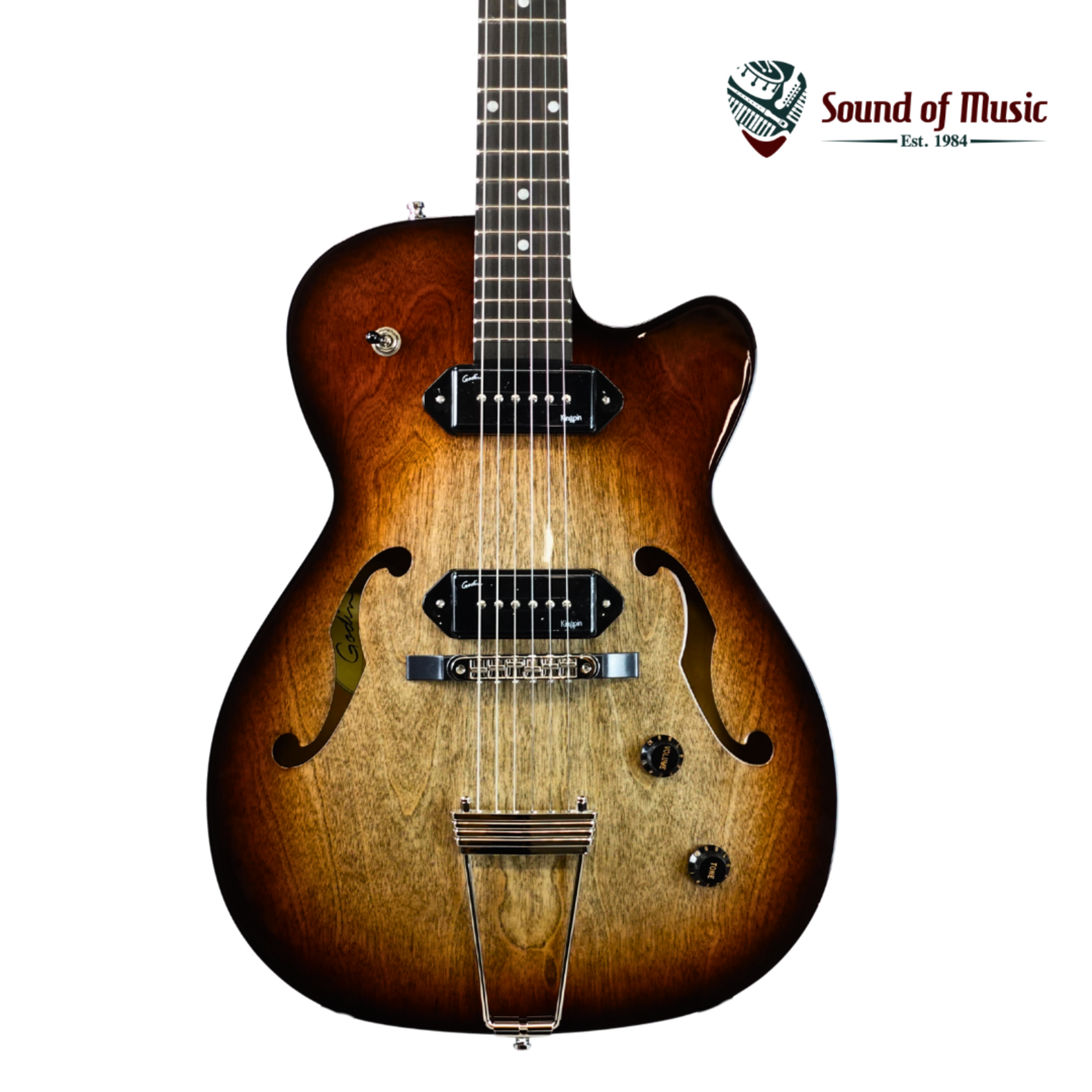 Godin 5th Avenue TL P90 Vintage Burst HG with Bag