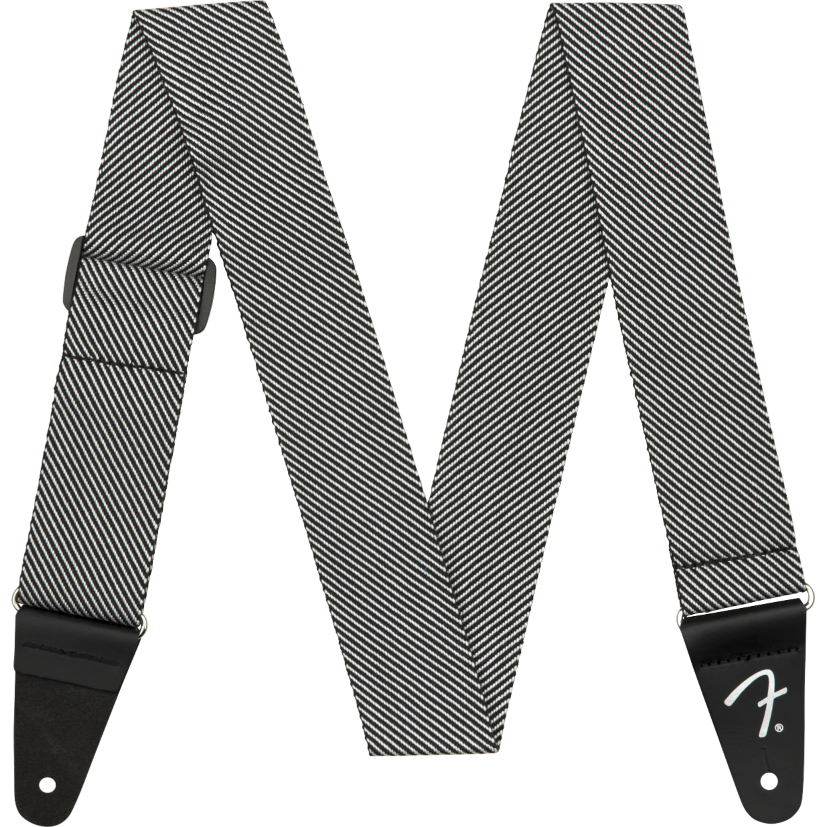 Fender Modern Tweed Strap, White/Black 2"