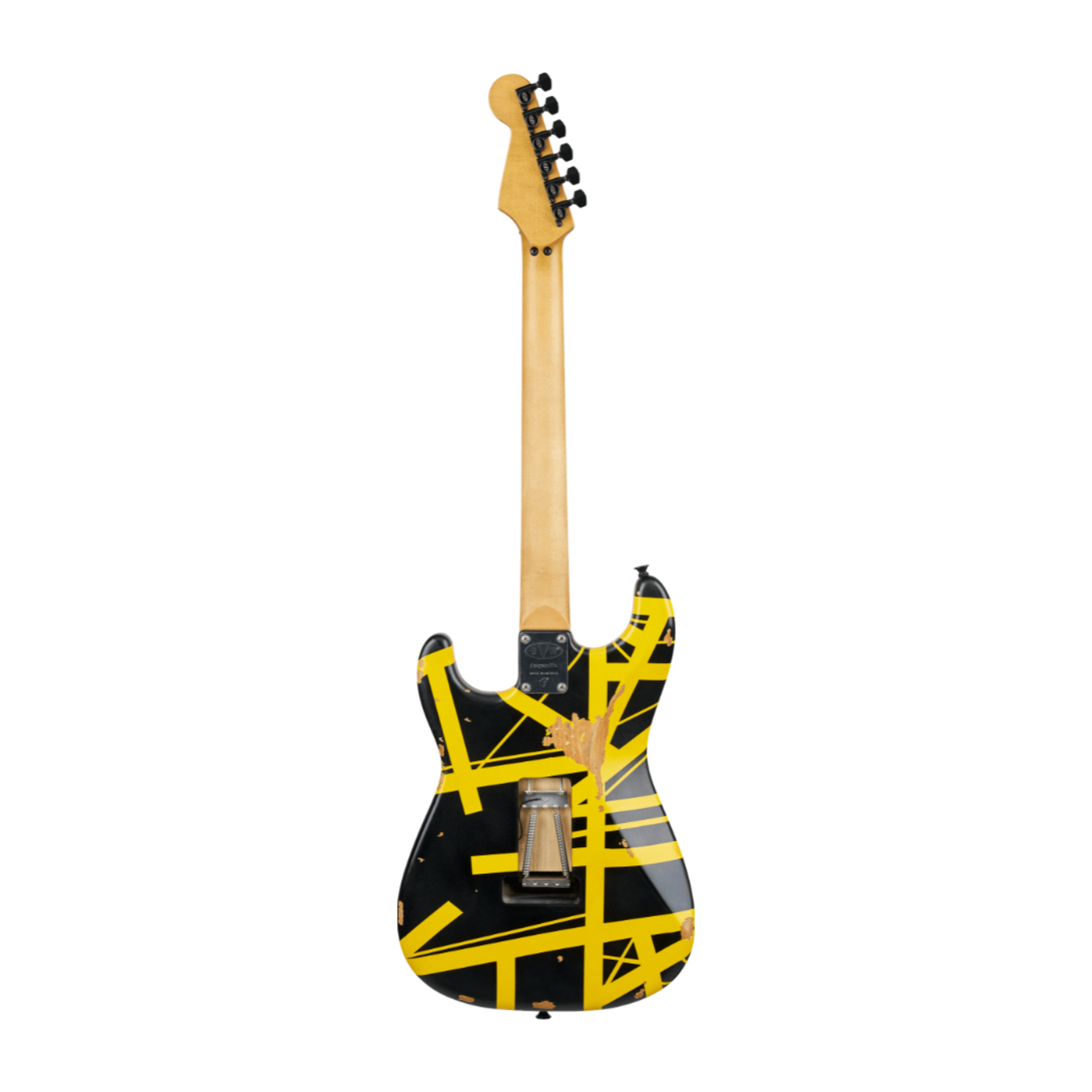 EVH Limited Edition Striped Series Frankenstein™ Frankie, Maple Fingerboard - Black with Yellow Stripes, Aged