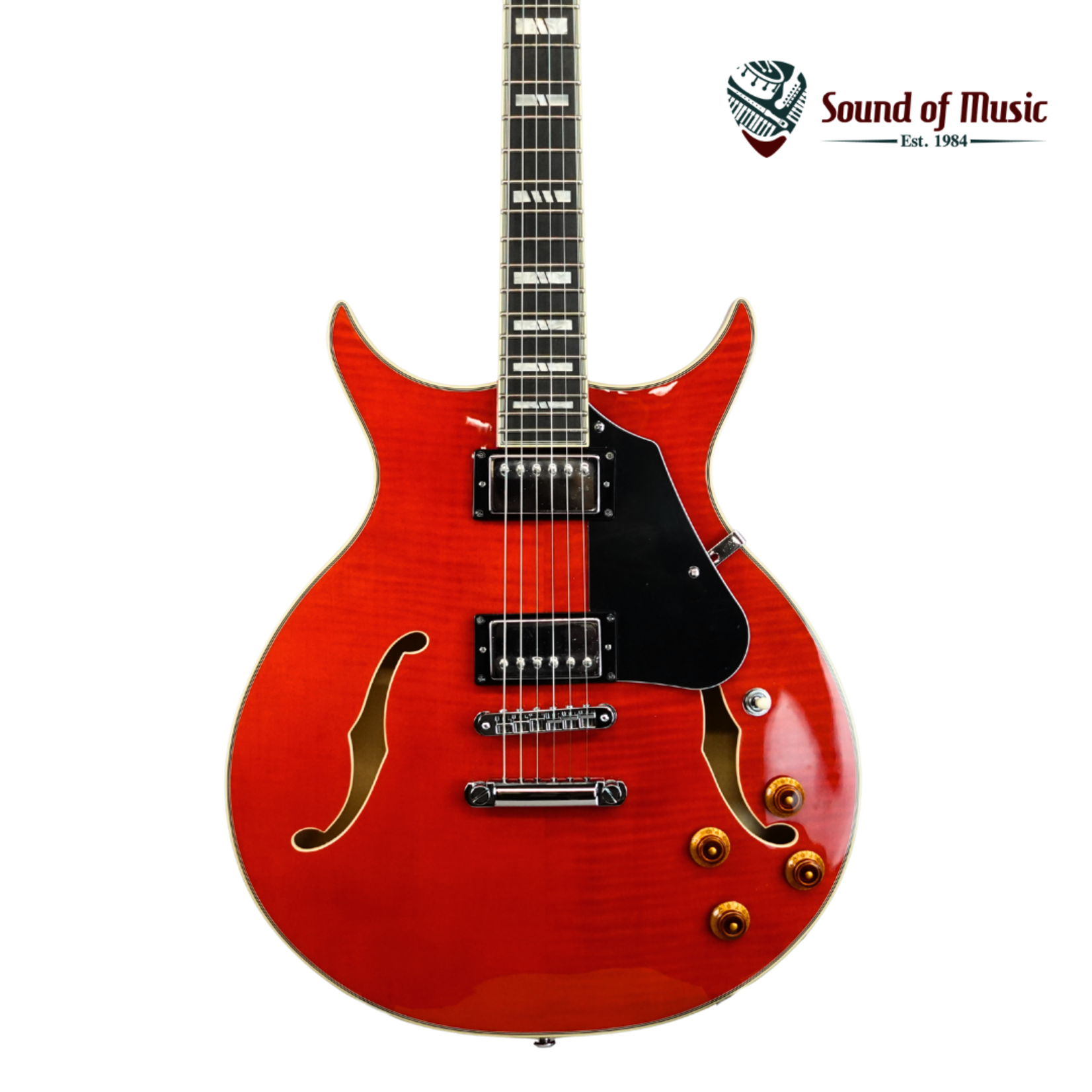 Washburn SH35TR Wing Series Semi-Hollow Electric Guitar - Trans Red