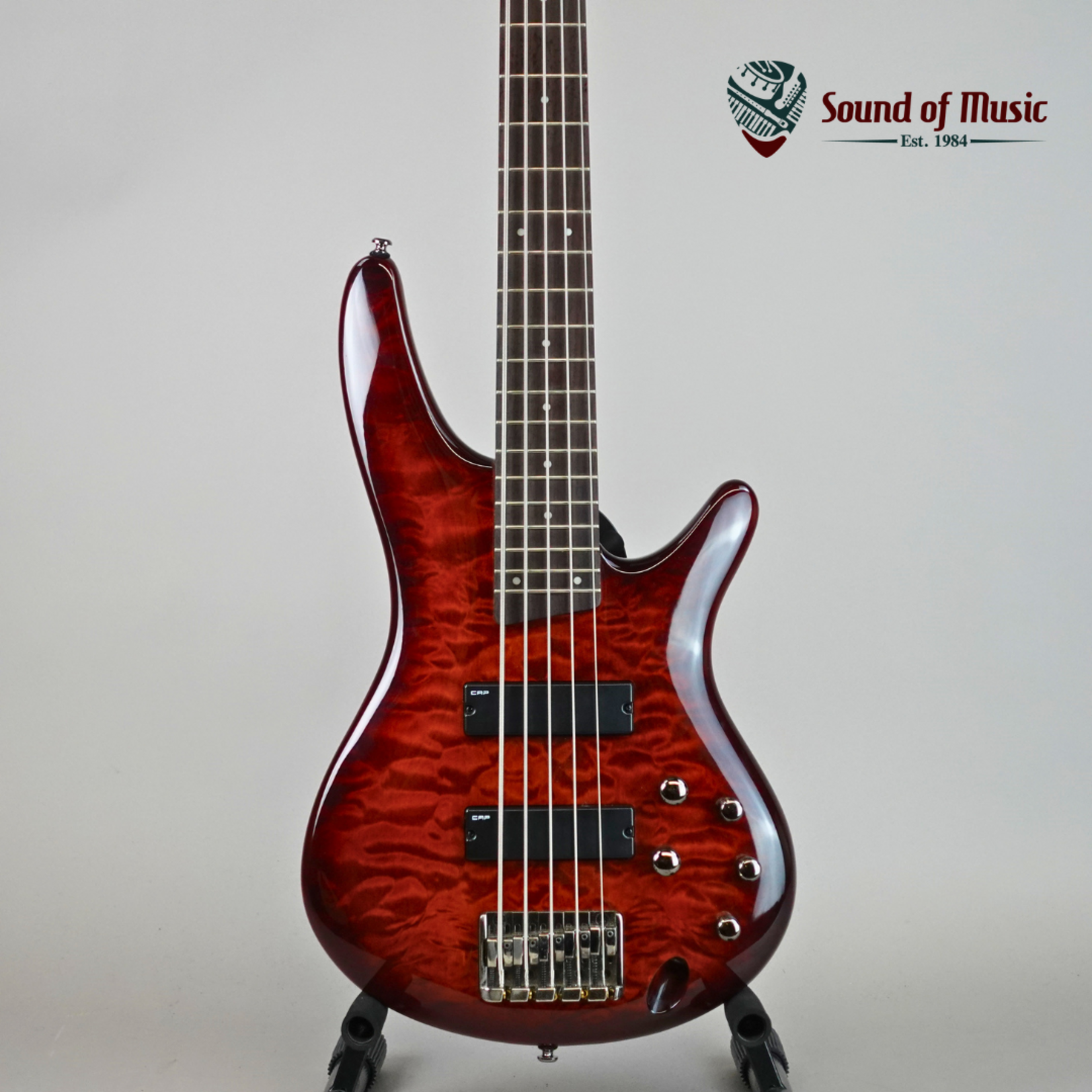 Ibanez SR405QM 5-String Electric Bass - Char Brown Burst (Used)