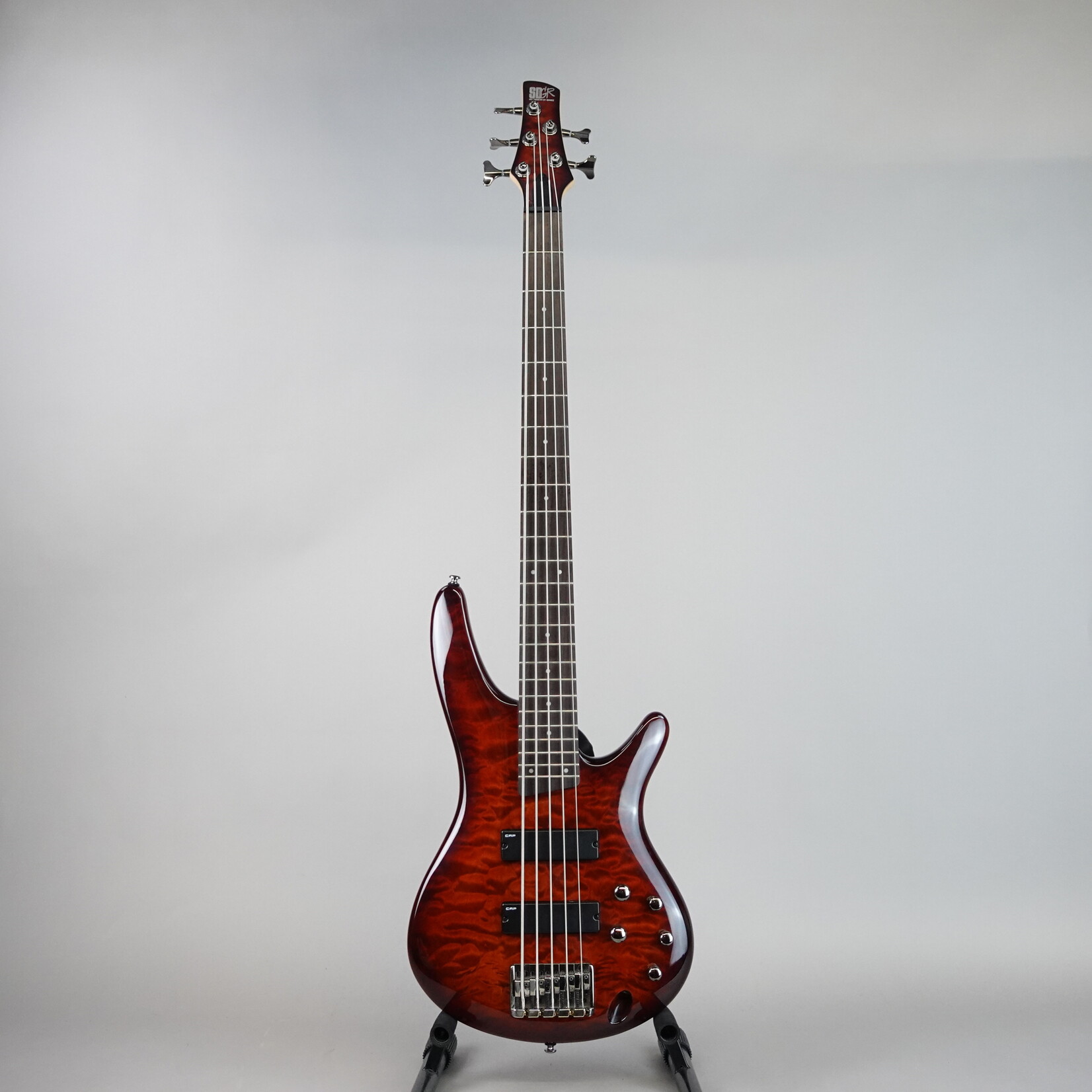 Ibanez SR405QM 5-String Electric Bass - Char Brown Burst (Used)