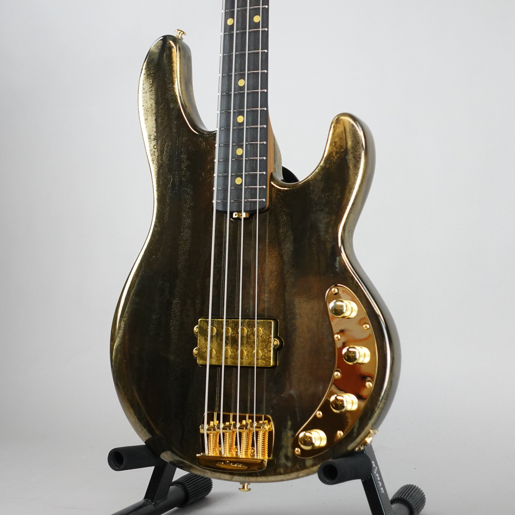 Ernie Ball Music Man 50th Anniversary StingRay Electric Bass Guitar W/Hardshell Case - Molten Gold