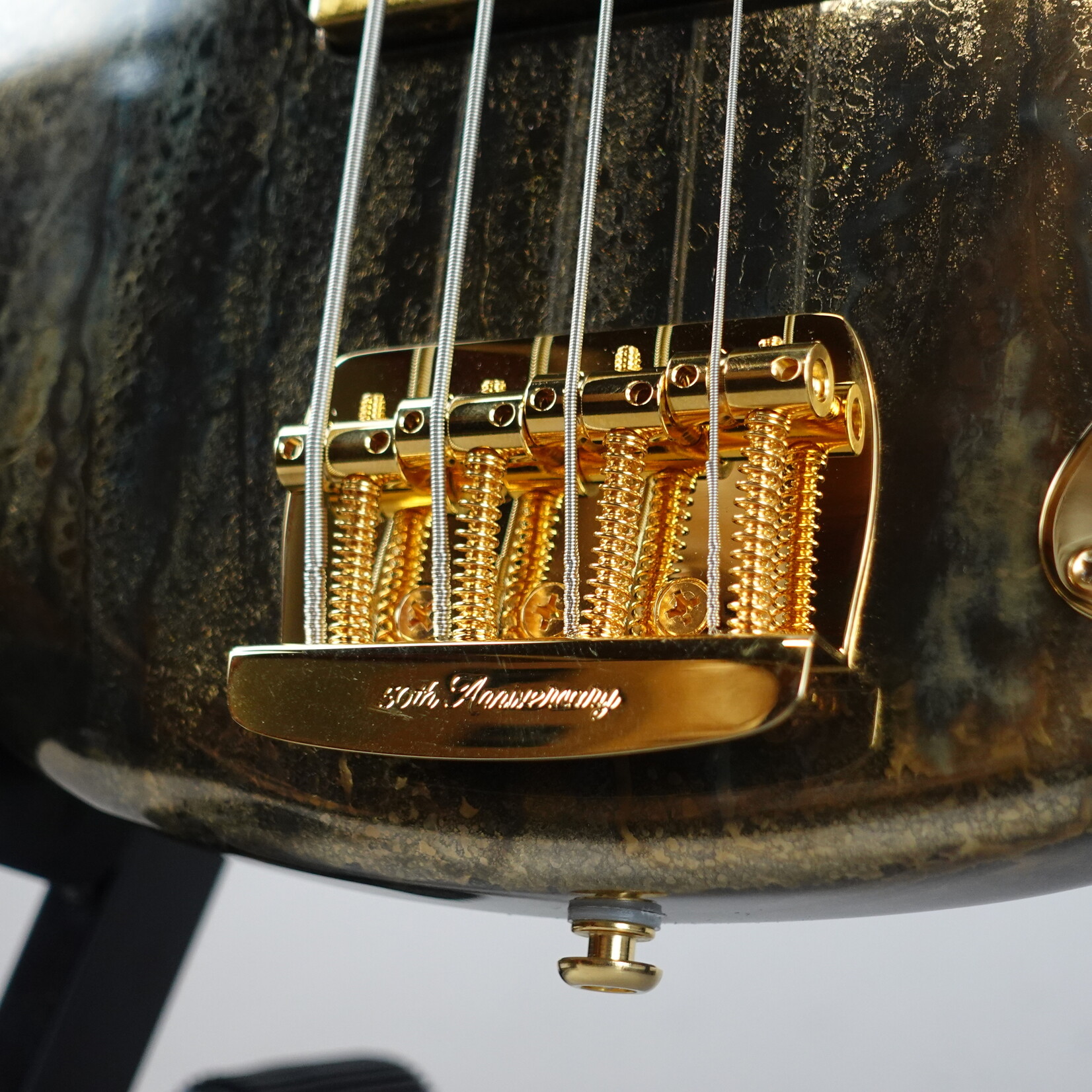 Ernie Ball Music Man 50th Anniversary StingRay Electric Bass Guitar W/Hardshell Case - Molten Gold