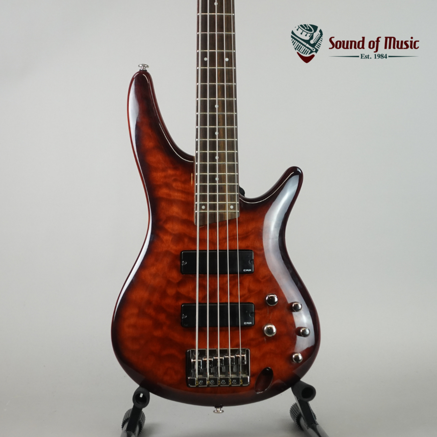 Ibanez SR405QM 5-String Electric Bass - Char Brown Burst (Used)