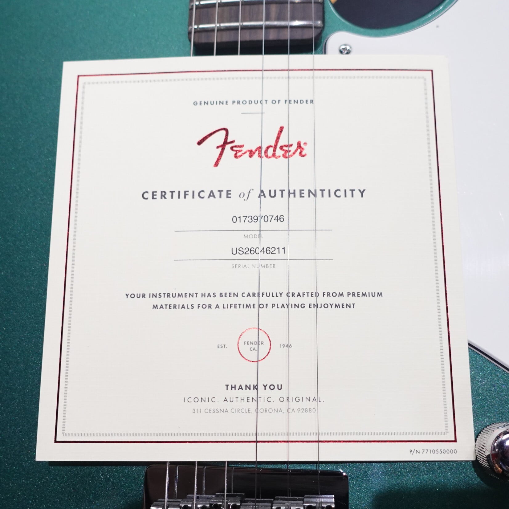 Fender Limited Edition American Cabronita Special, Rosewood Fingerboard W/Case - Sherwood Green Metallic
