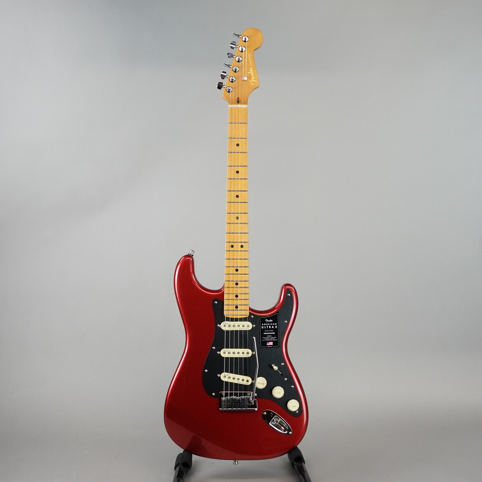 Fender American Ultra II Stratocaster SSS Electric Guitar, Maple Fingerboard W/Case - Sinister Red