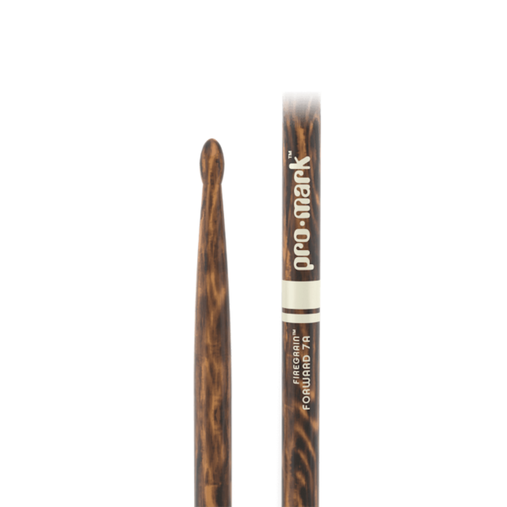 ProMark Classic Forward 7A FireGrain Hickory Drumstick, Oval Wood Tip
