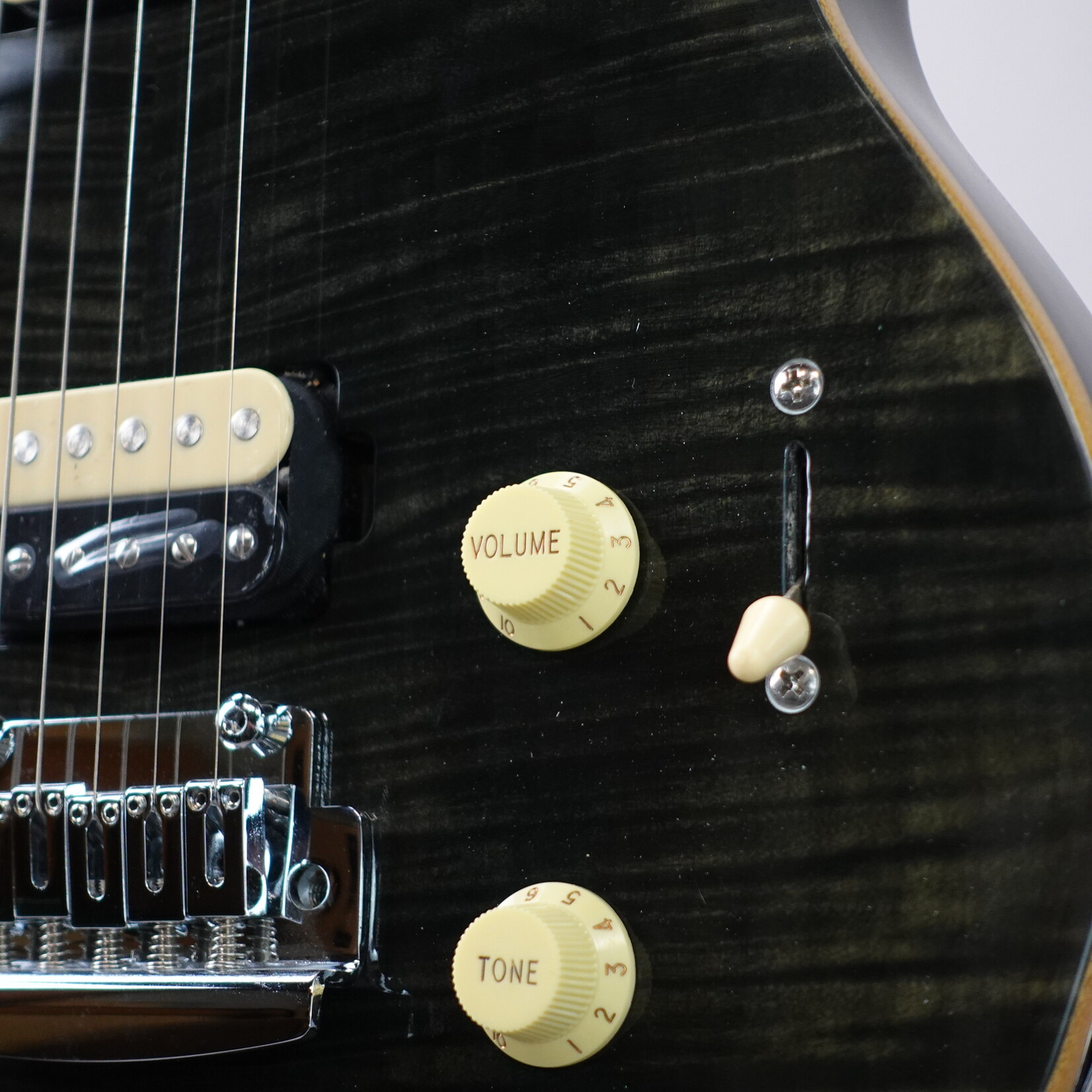 Sterling By Music Man Axis Flame Maple Electric Guitar - Trans Black