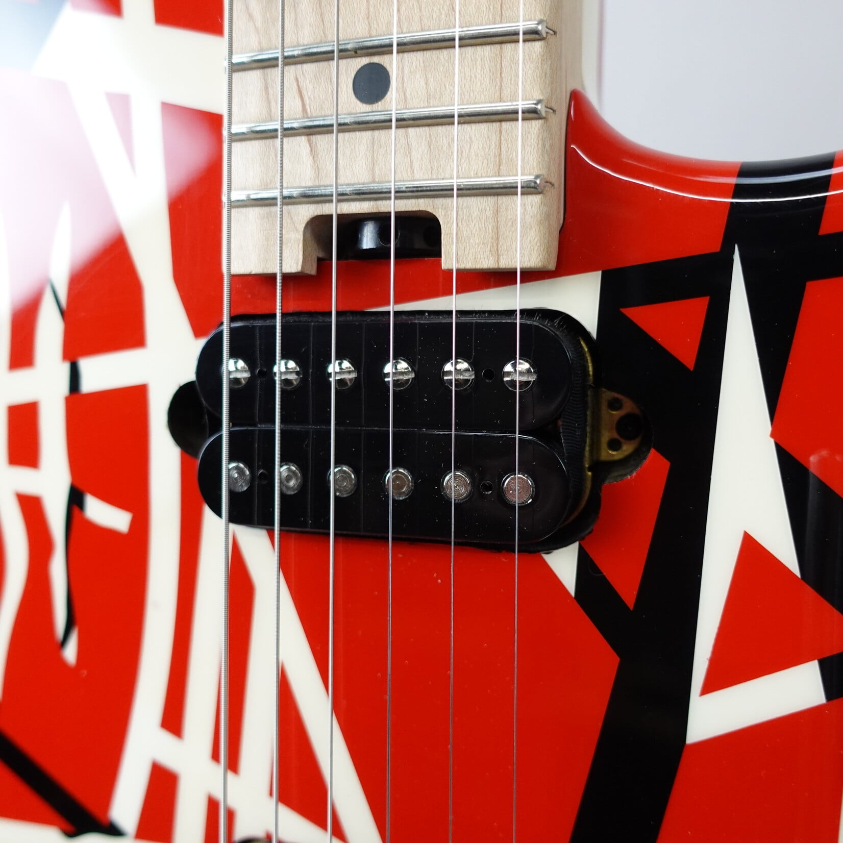 EVH Striped Series Red with Black Stripes W/ Added Neck Pickup (Used)