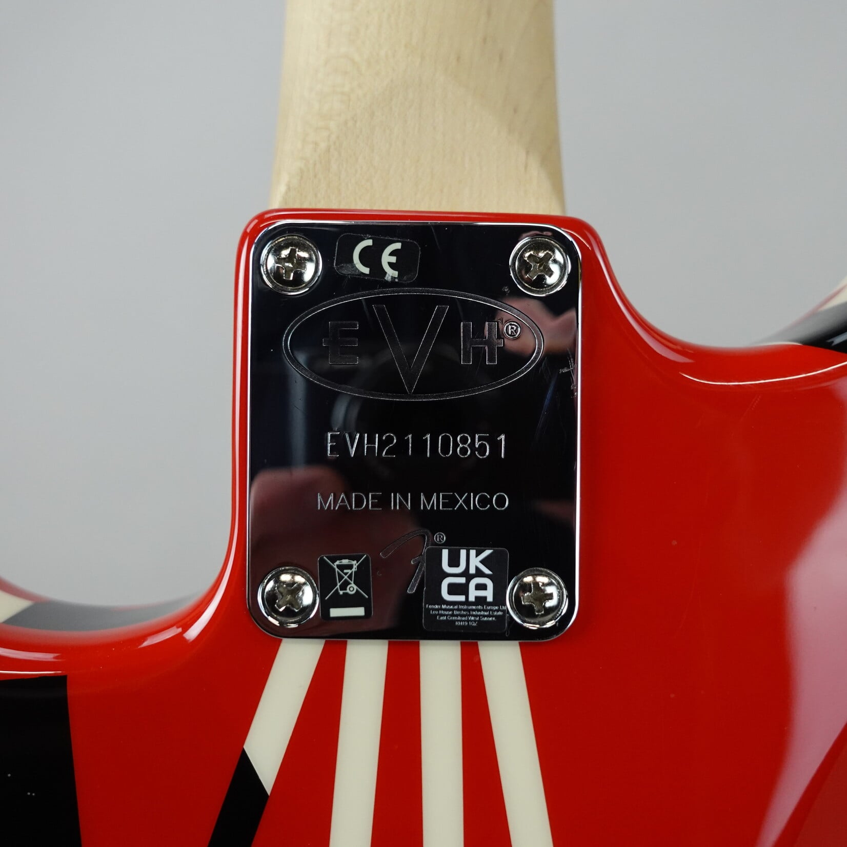 EVH Striped Series Red with Black Stripes W/ Added Neck Pickup (Used)