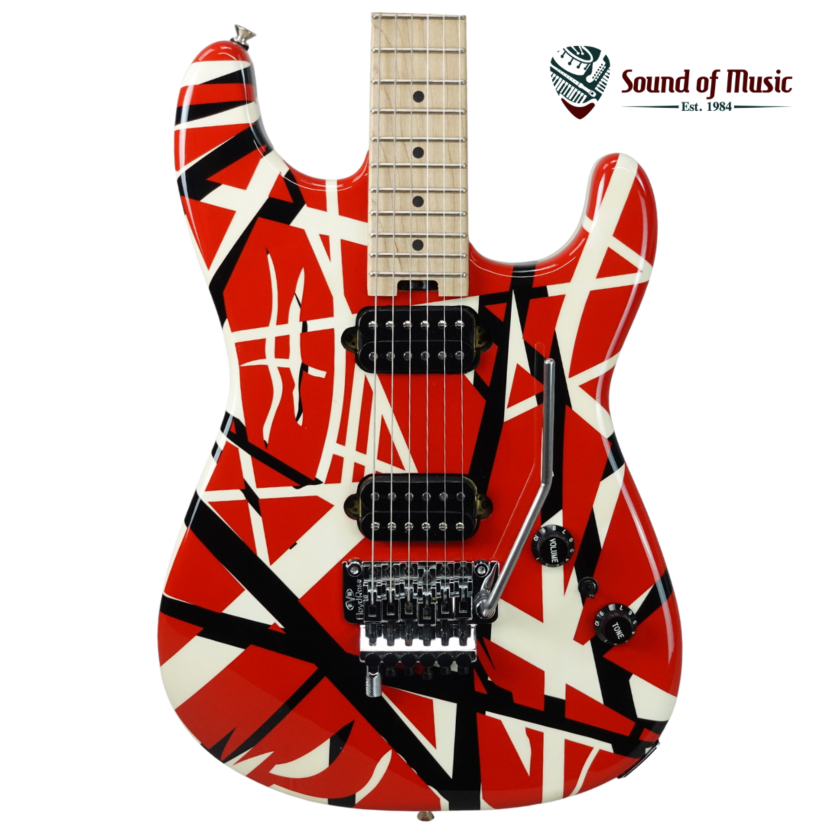 EVH Striped Series Red with Black Stripes W/ Added Neck Pickup (Used)