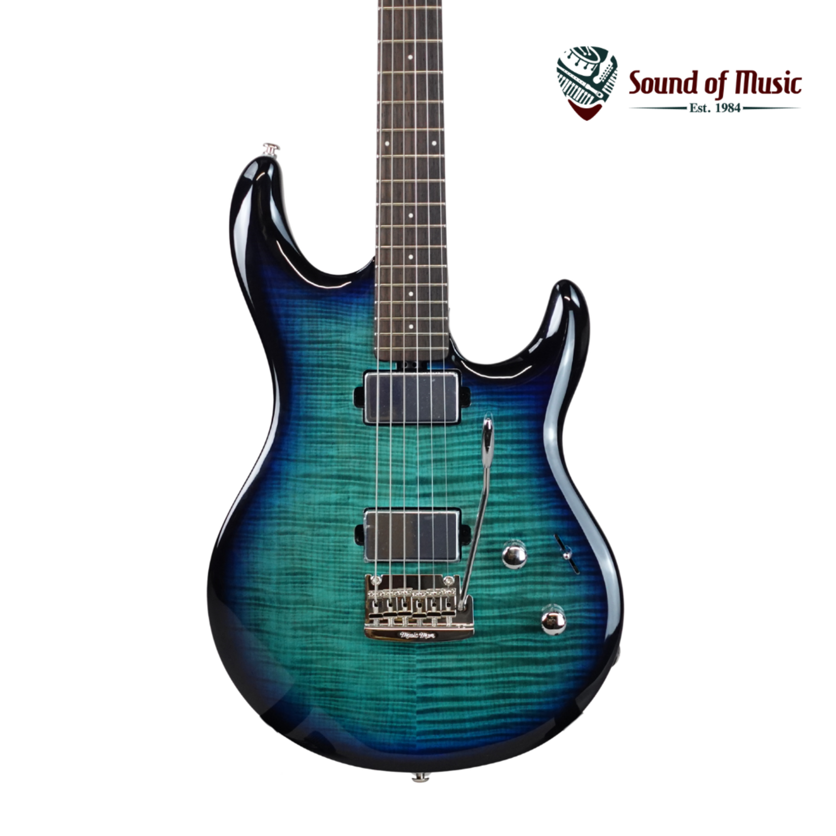 Ernie Ball Music Man Luke 4 Maple Top, Roasted Neck HH Electric Guitar - Blue Flame