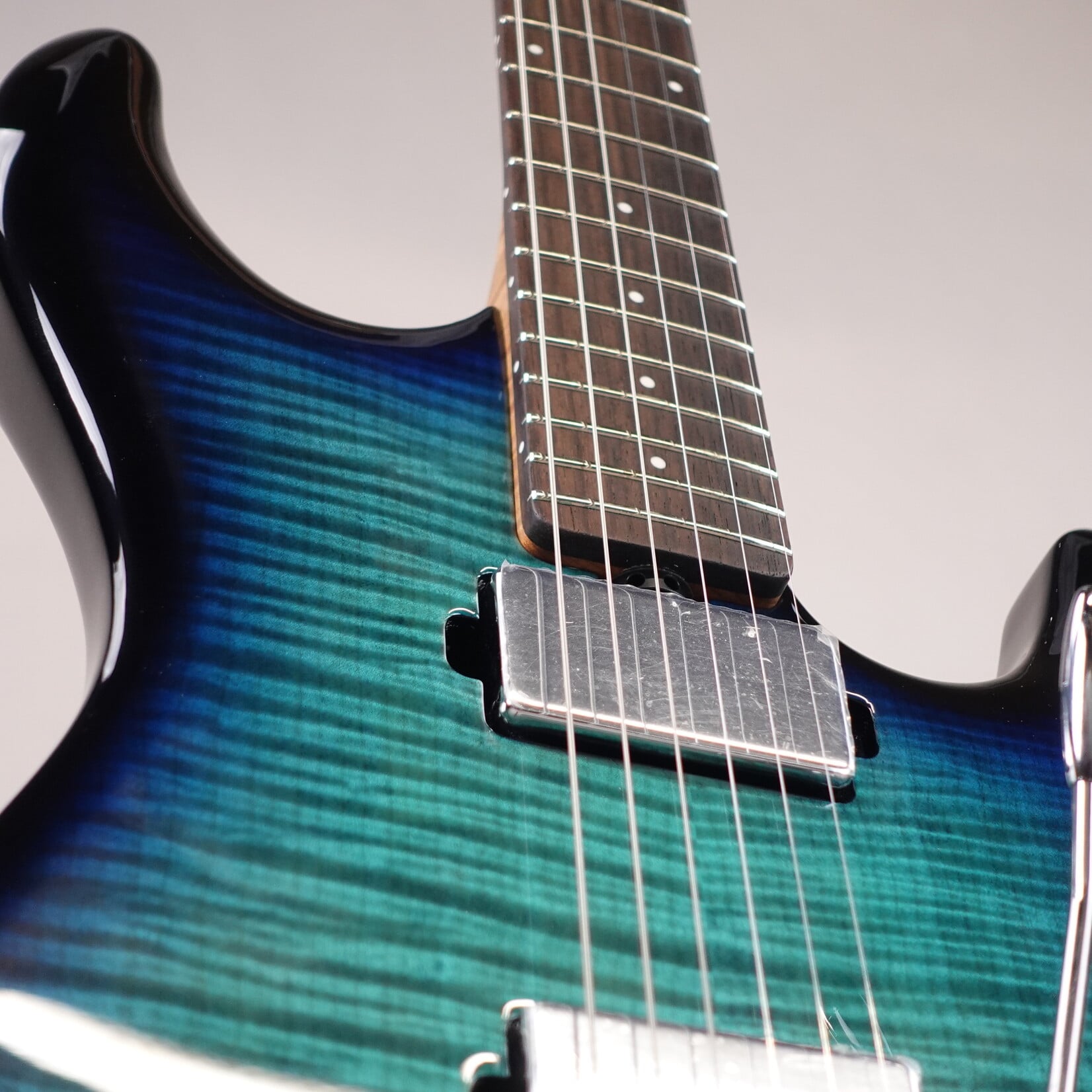 Ernie Ball Music Man Luke 4 Maple Top, Roasted Neck HH Electric Guitar - Blue Flame