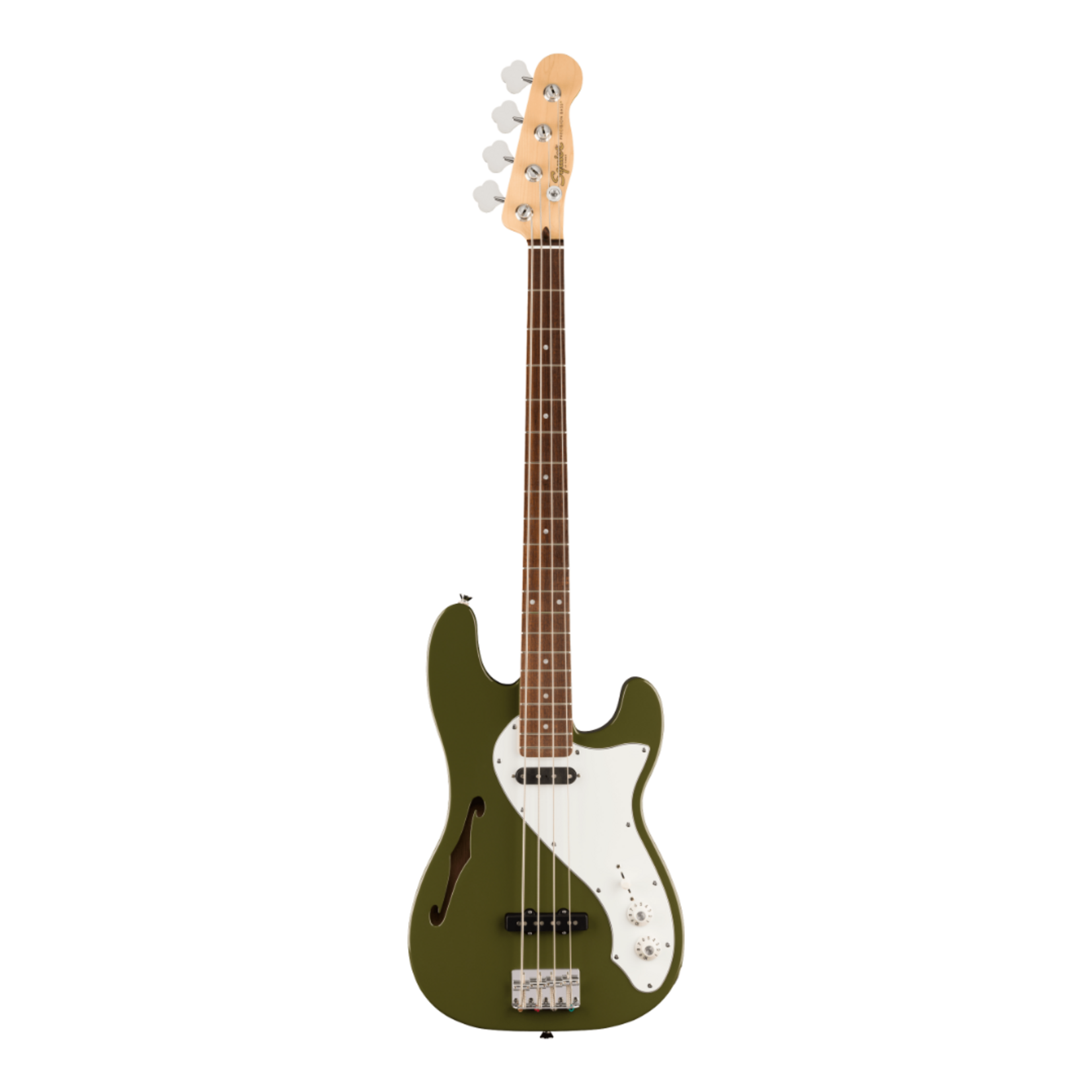 Squier Paranormal Precision Bass® Thinline SJ, Laurel Fingerboard, Parchment Pickguard, Olive
