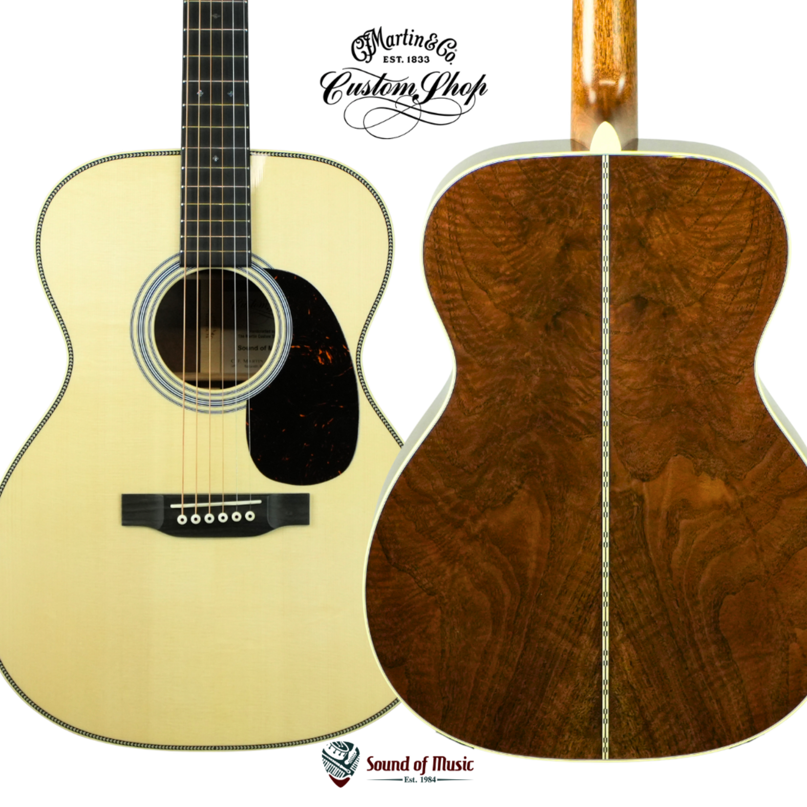 Martin Custom Shop 000/OM Auditorium Acoustic Guitar W/Case - Bastogne Walnut