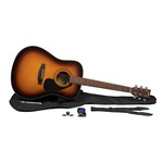 Yamaha Yamaha GigMaker Deluxe Acoustic Pack W/Gig Bag, Tuner, Strap, and Picks - Sunburst