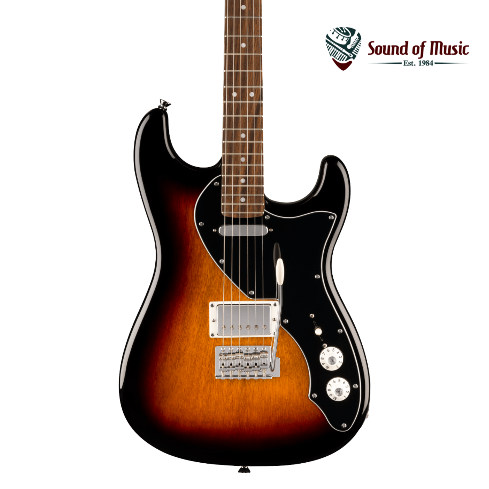 Squier Paranormal Stratocaster® Deluxe, Laurel Fingerboard, Black Pickguard, 3-Color Sunburst