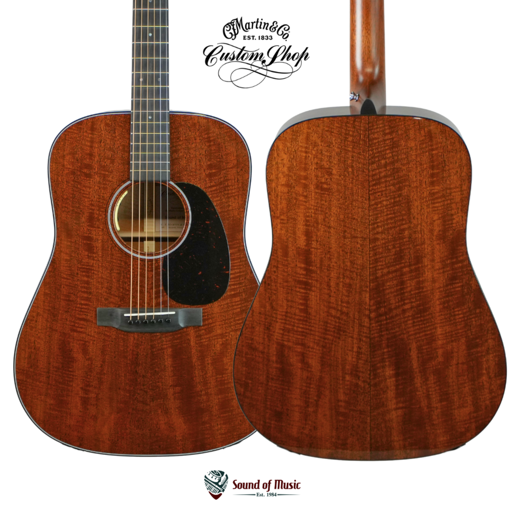 Martin Custom Shop D-18 Inspired Dreadnought Acoustic-Electric Guitar w/LR Baggs Anthem & Hardshell Case - Flamed Mahogany