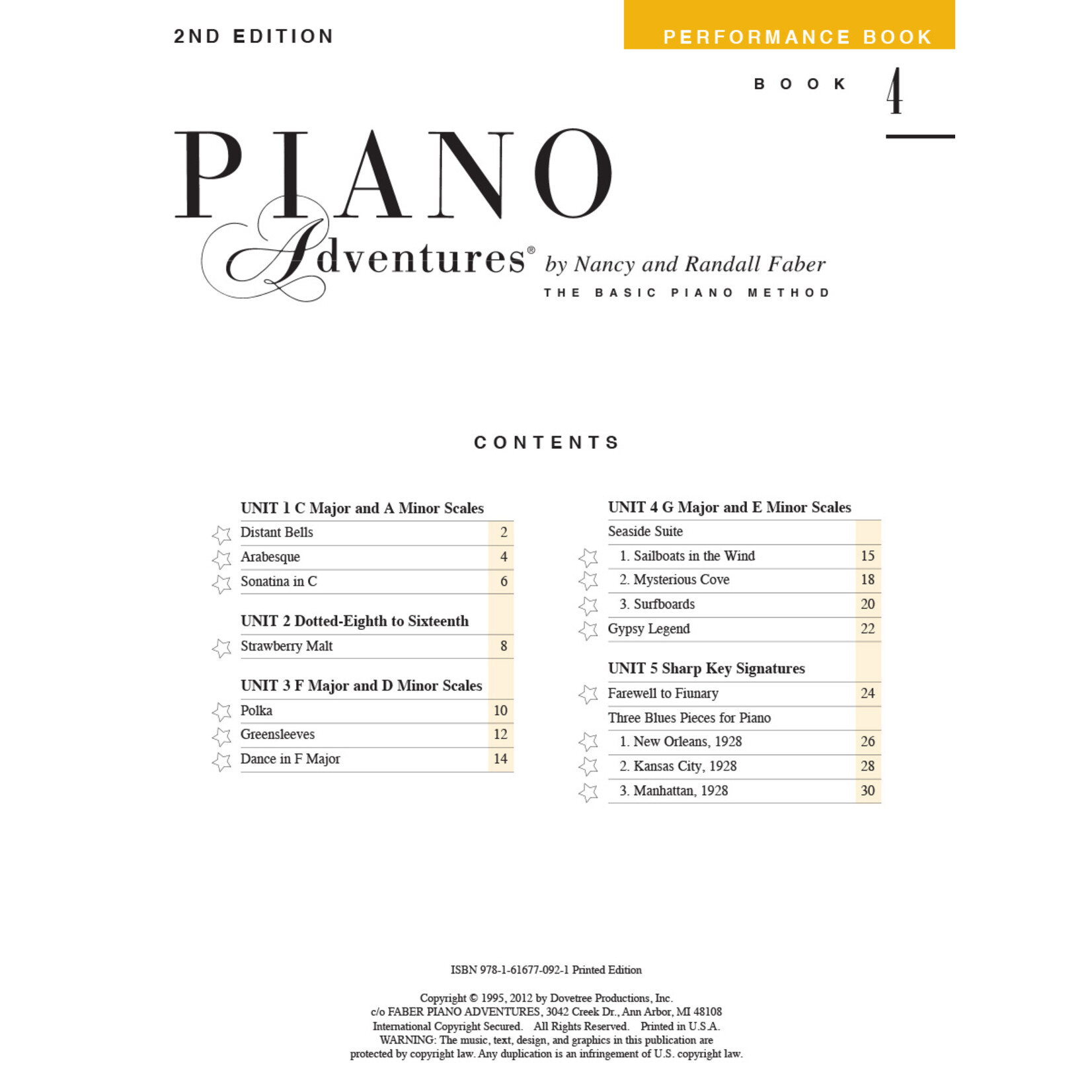 Faber Piano Adventures Performance Book Level 4 2nd Edition