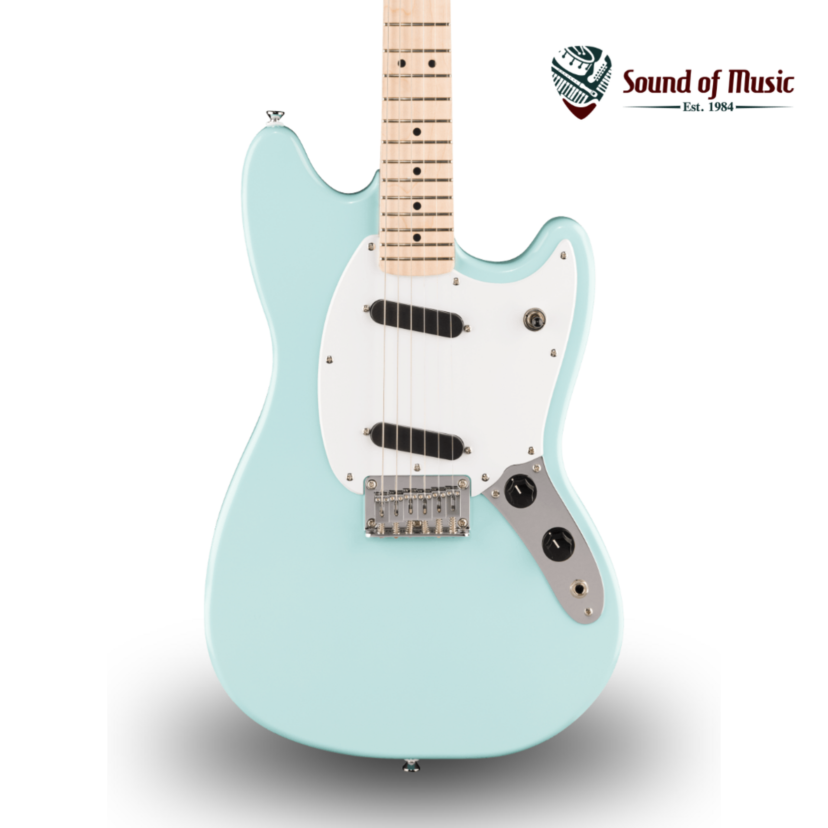 Squier Sonic Mustang, Maple Fingerboard, White Pickguard - Daphne Blue