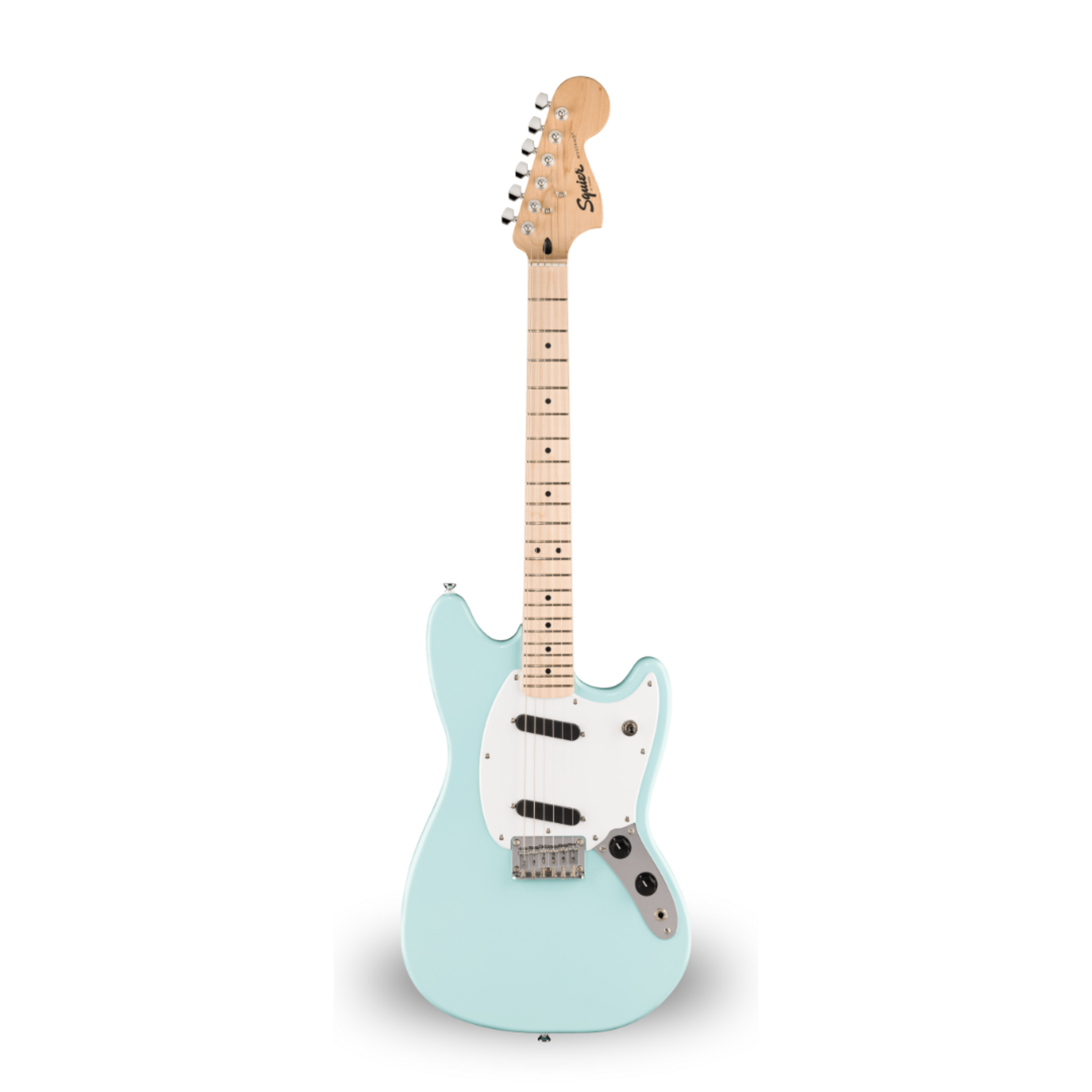 Squier Sonic Mustang, Maple Fingerboard, White Pickguard - Daphne Blue