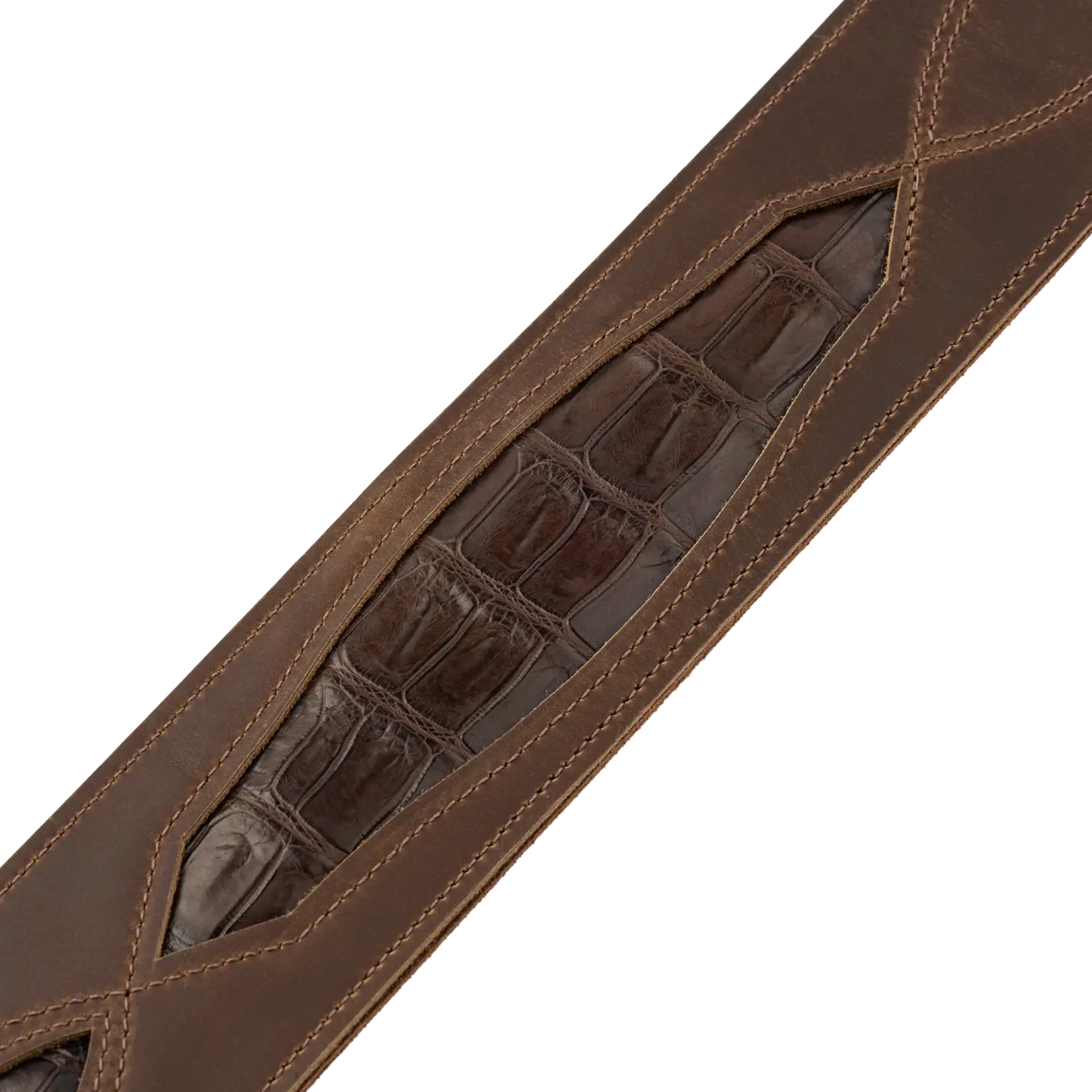 Levy's Select Exotic Series Guitar Strap - Brown, Crocodile Leather