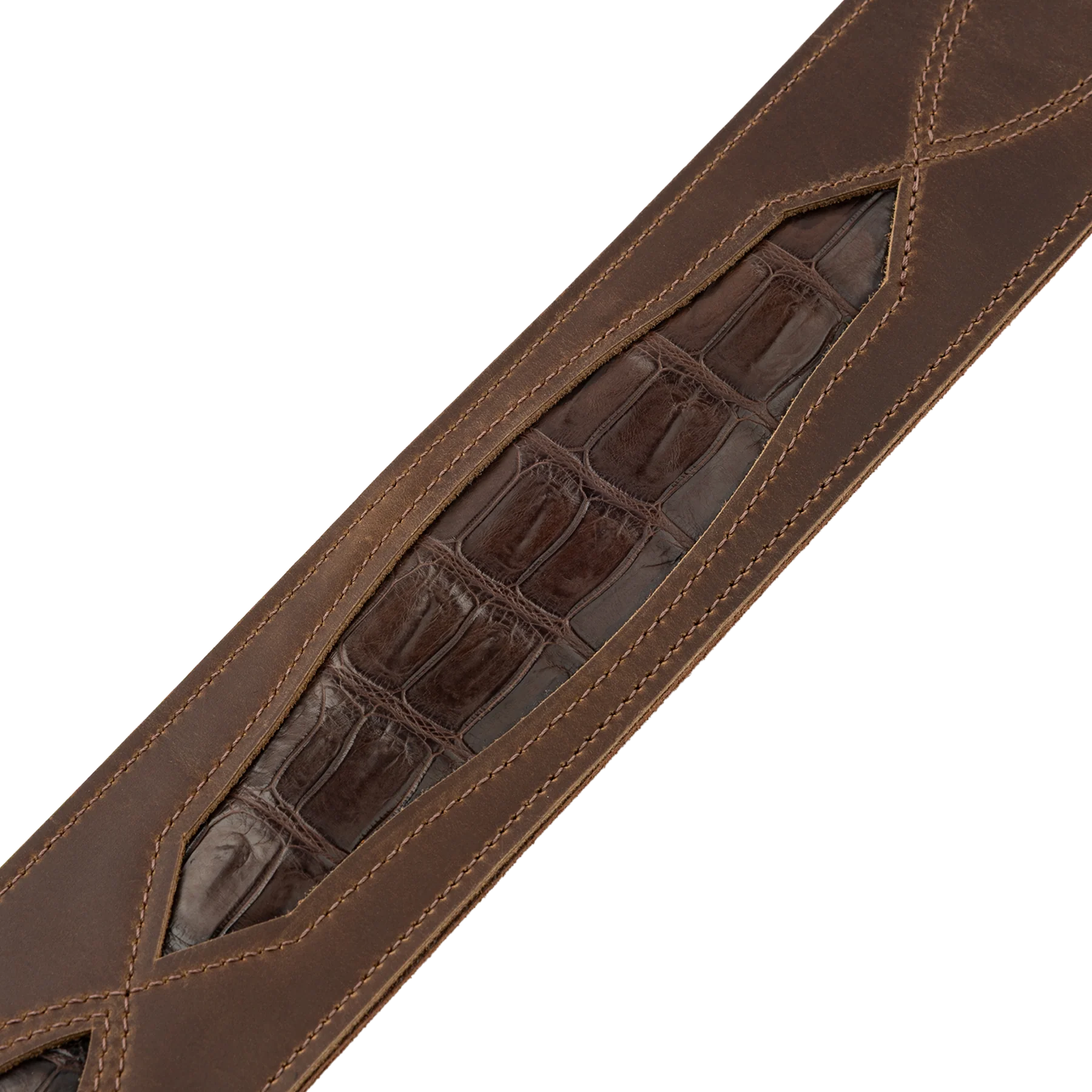 Levy's Select Exotic Series Guitar Strap - Brown, Crocodile Leather