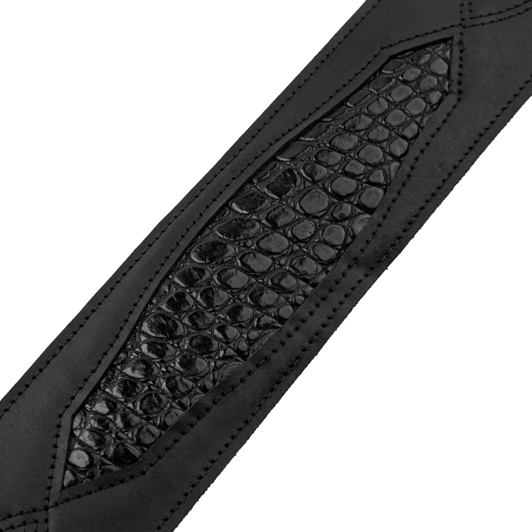 Levy's Select Exotic Series Guitar Strap - Black, Crocodile Leather