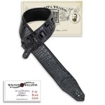 Walker & Williams F-21 Black Gator Strap With Padded Glove Leather Back